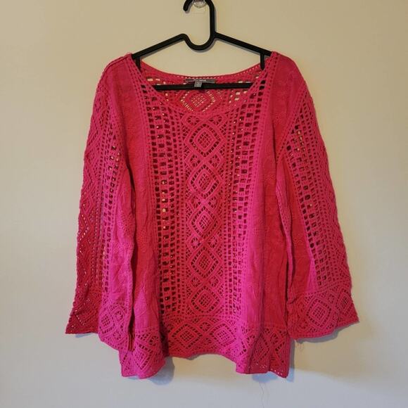 Blue Tassel Anthropologie Shavonne Lace Tunic Top Boho - Picture 4 of 10